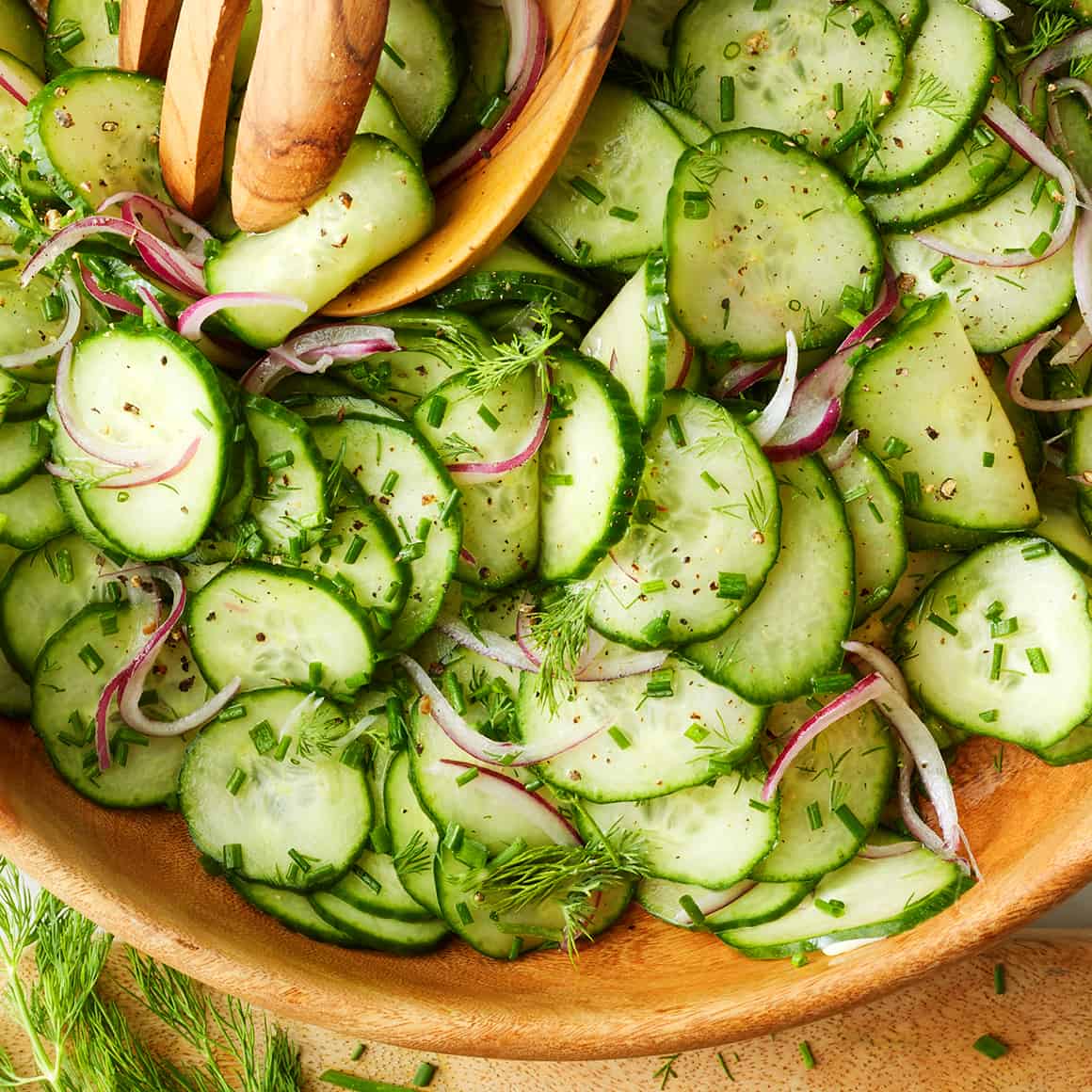 sliced cucumber salad