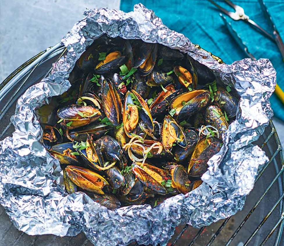 barbecued cornish mussels