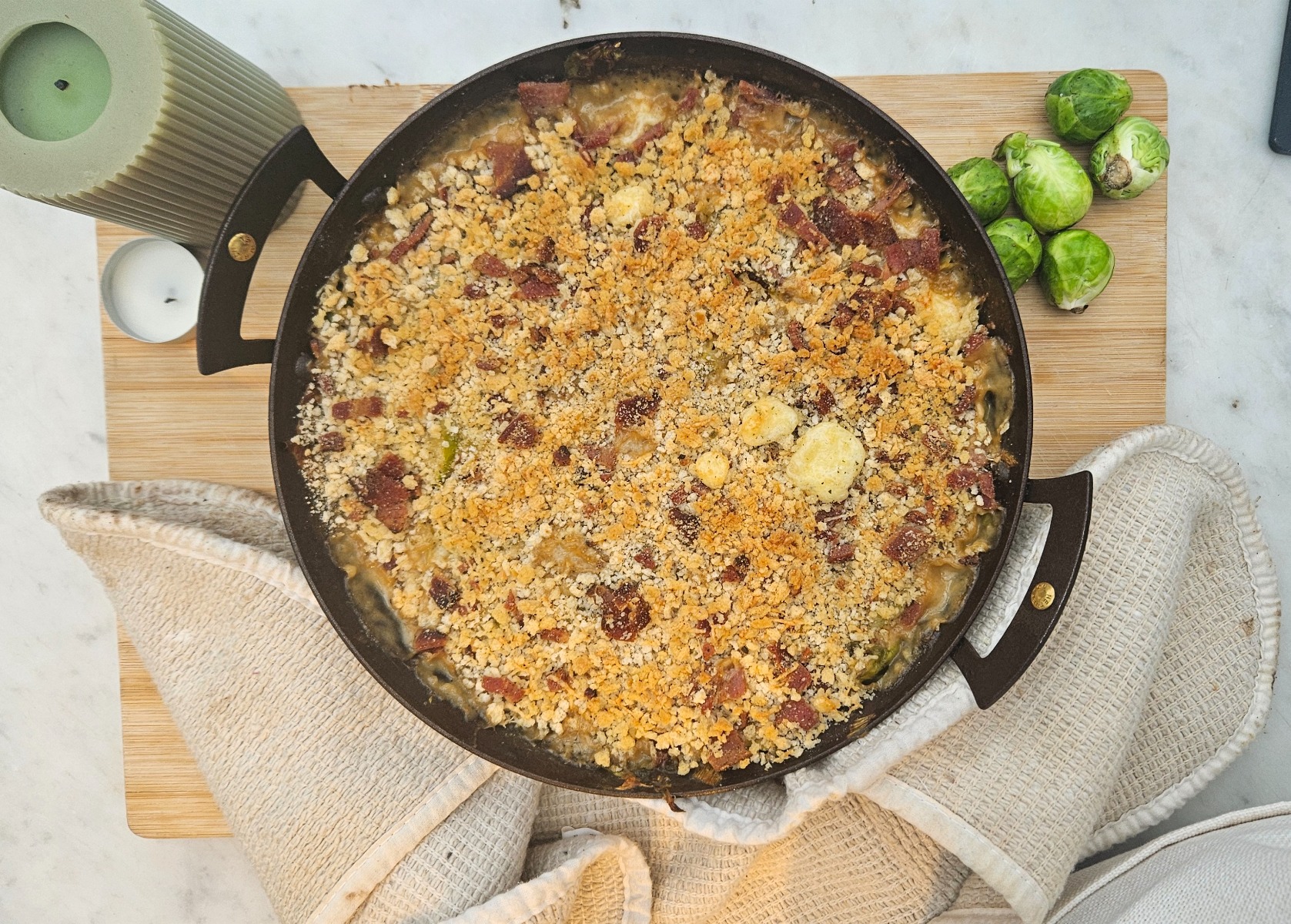 Bacon & sprout gratin recipe